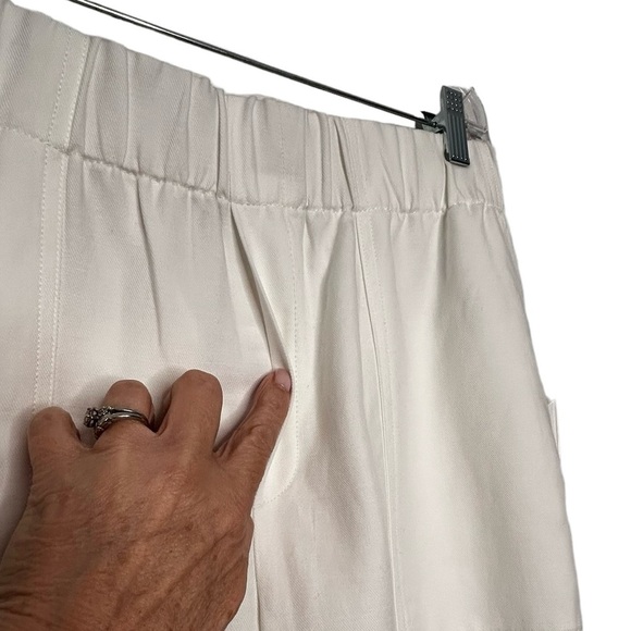 NWT Banana Republic White Relaxed Cropped Pants w/Pockets Sz M - Picture 7 of 12